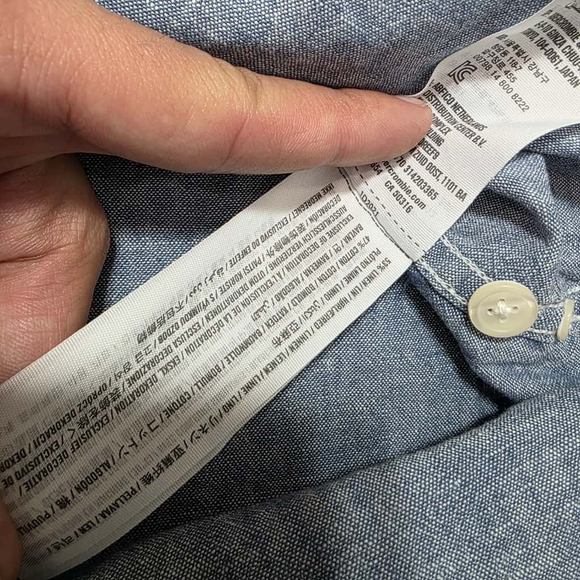 Abercrombie & Fitch Chambray Short Sleeve Button Up Shirt Men’s Small Blue - Picture 5 of 8